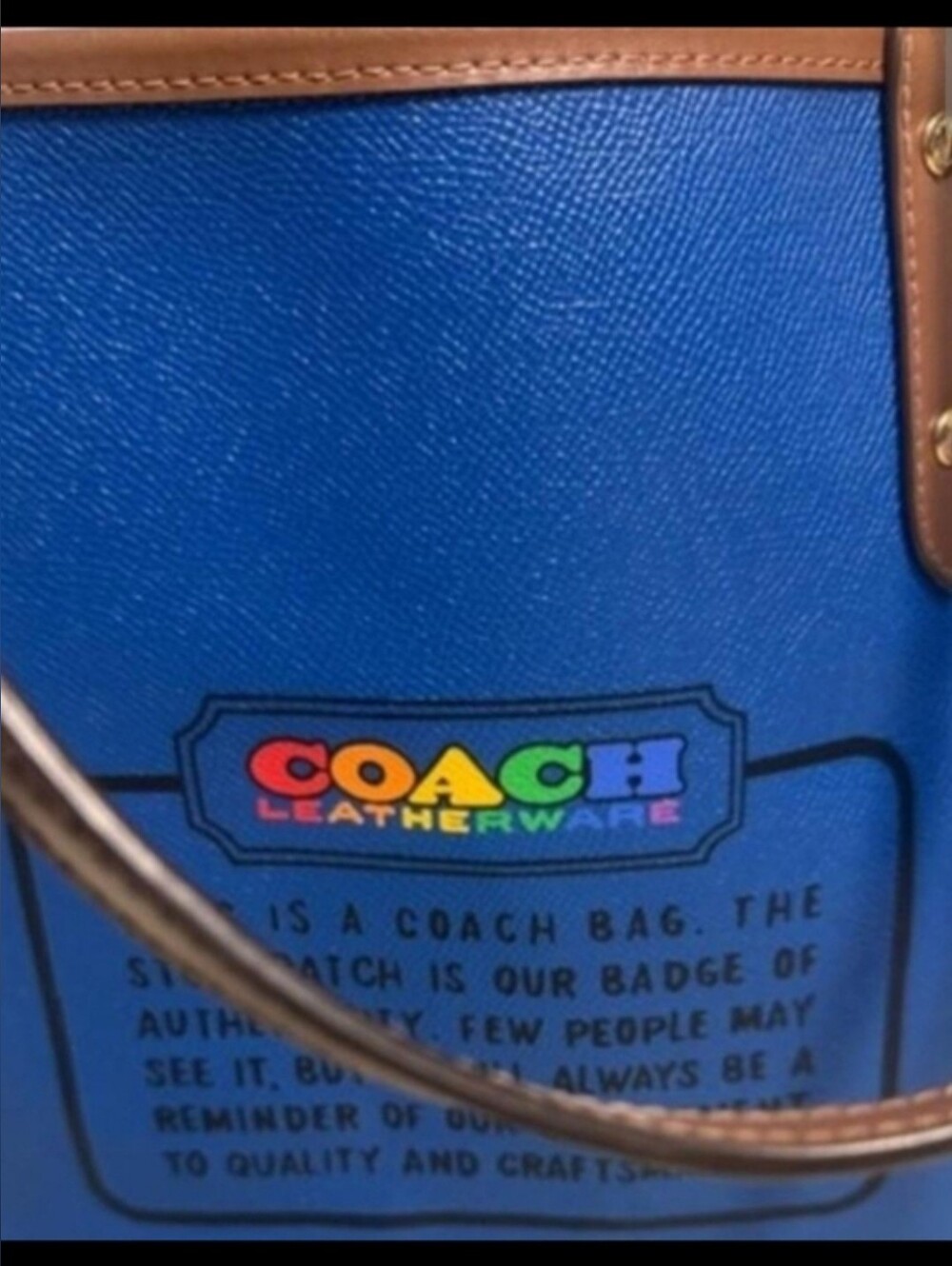 Coach Reversible Rainbow To Blue. Limited Edition On White Lg. Tote. Authentic* - Picture 6 of 7
